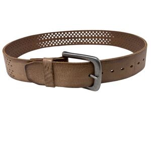 Brave Tan Perforated Wide Leather Belt -Size 30-36